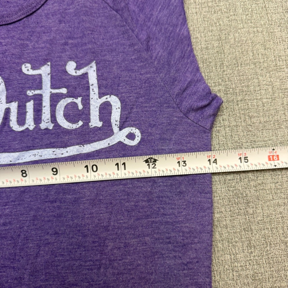 VTG Von Dutch Purple Heather Cap Sleeve T-Shirt Graphic Tee Y2K Women's Small - Picture 4 of 9